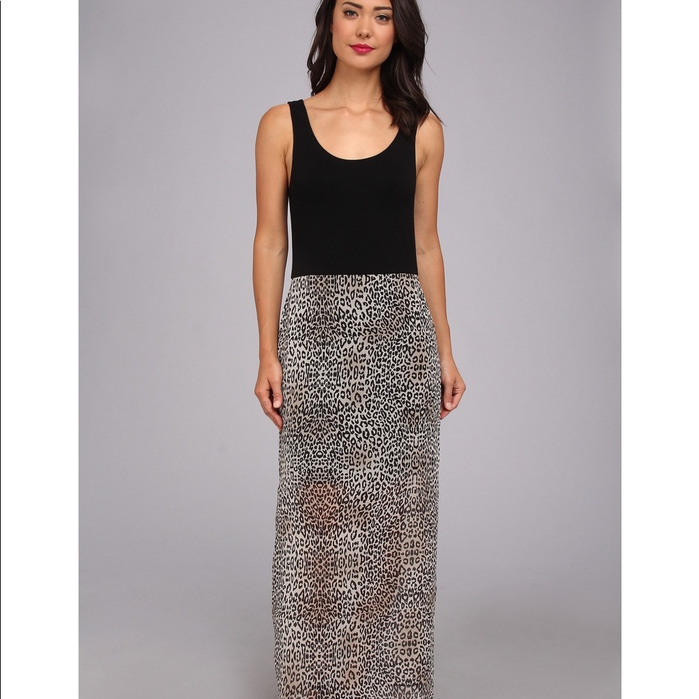Vince Camuto black leopard maxi dress